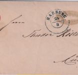 Hannover - 1 Gr. Georg V. Ganzsache/Brief blauer K2 Harburg n. Münden 1859