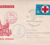 DDR - Interflug Erstflug Berlin Moskau 1.9.63 Schmuckkuvert