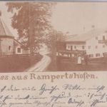 Bayern - Rampertshofen Bauernhof Kapelle priv. sw-Mehrbild-Foto-AK gelaufen 1903