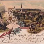 Bayern - Neukirchen b. Miesbach Mehrbild-Farblitho gelaufen 1900