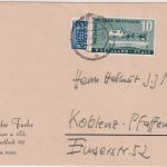 FZ/Rheinl.-Pfalz - 10 Pfg. 100 J. Briefmarke Karte Speyer - Koblenz 25.10.49