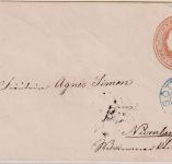 Hannover/Bayern - 3 Gr. Georg V. Ganzsache/Brief blauer Ra3 Göttingen 29/5(1864)
