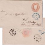 Hannover/Bayern - 3 Gr. Georg V. Ganzsache/Brief blauer Ra3 Göttingen 29/5(1864)