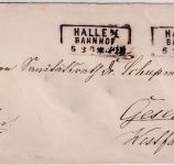 DR - 1 Gr. kl. Brustschild Brief Ra3 Halle Bahnhof 6.2.72 n. Geseke