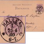 DR - Halle 1 A/S. K2 5 Pfg. Ganzsache n. Marburg 1880