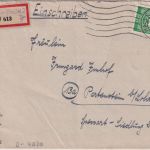 All.Bes. - 84 Pfg. Ziffer Einschreibebrief Halle 2 - Partenstein 1947