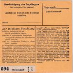 BRD - 90+30 Pfg. Heuss I + Paar Notopfer Paketkarte Kleinheubach 9.12.54