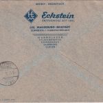 All.Bes. - 4x15+2x12 Pfg. Pfg. Ziffer Einschreibebrief Magdeburg-Neustadt 2.5.46