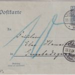 DR - 2 Pfg. Germania Ganzsache Gröbzig - Großbadegast 1904 Nachporto