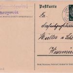 DR - Harzgerode ü. Gernrode Poststelle I 6 Pfg. Ganzsache n. Wesermünde 1940
