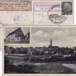 Sachsen-Anhalt - Gr. Wirschleben Gasthof sw-Mehrbild-Foto-AK Landpoststele 1938