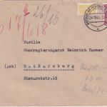 FZ/Württ. - 20 Pfg. Goethe + 2 Pfg. WoBa Brief Buchau a/F. Bad Harzburg 24.10.49