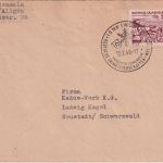 FZ/Württ. - 20 Pfg.- Skimeisterschaften Brief SST Isny - Neustadt 12.2.49