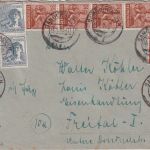 All.Bes./Währungsreform - 8x24+2x12 Pfg. Arbeiter Brief Sangerhausen 28.6.48
