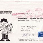 BRD - Kiel 16.2.90 Luftpost-Streifbandzeitung zu ermäßigter Gebühr n. Berlin