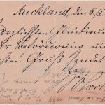New Zealand - 1 P. Victoria Ganzsache + Zusatz Auckland - Kiel 6.1.1894
