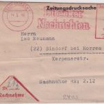 All.Bes. - Lübeck 14.5.48 46 Pfg. AFS "Lübecker Nachrichten" Zeitungsstreifband