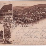 Sachsen - Stollberg a/Harz Marktplatz etc. sw-Mehrbild-AK gelaufen 1901