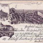 Sachsen-Anhalt - Weissenfels Post Schloss sw-Mehrbild-Litho gelaufen 1902