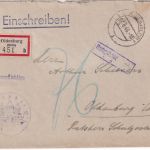 All.Bes. - Oldenburg 27.8.46 portopflichtige Dienstsache/Orts-R-Brief Nachporto
