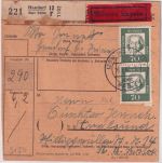BRD - 4x70+10 Pfg. Bed. Deutsche Eilboten-Paketkarte Handorf ü. Peine 1962