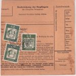 BRD - 4x70+10 Pfg. Bed. Deutsche Eilboten-Paketkarte Handorf ü. Peine 1962