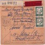 BRD - 3x70+10 Pfg. Bed. Deutsche Eilboten-Paketkarte Handorf ü. Peine 1962