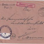 All.Bes. - Hameln 2.9.46 Ra1 Gebühr bezahlt Brief n. Hannover