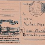 All.Bes. - 12 Pfg Arbeiter Ganzsache priv. Zudruck BM-Ausstellung Göttingen 1947