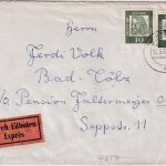 BRD - Wickrath (Niers) 12.9.62 aptierter Tagesstempel Eilbrief n. Bad Tölz