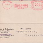 DR - Düsseldorf 1934 6 Pfg. AFS "Schmolz & Bickenbach Stahl AG" Karte n. Vechta