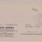 All.Bes. - Rommerskirchen 27.8.45 "Bezahlt!" L1 Firmenkarte n. Hagen RR!