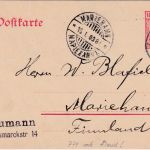 DR - 10 Pfg. Germania Ganzsache n. ÅLAND Erfurt 3 - Mariehamm 1909