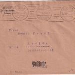 DR - Erfurt P.Sch.A. Masch.stpl. Portsache (Postscheckamt) n. Apolda 15.4.22
