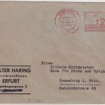 All.Bes. - Erfurt 10.8.45 aptierter 12 Pfg. PFS Brief n. Sonneberg