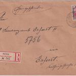 DR - 4 M. Germania Einschreibebrief Dachwig - Erfurt 15.2.22