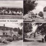 Thüringen - Crawinkel Starßenansicht Markt etc sw-Mehrbild-Foto-AK gelaufen 1983
