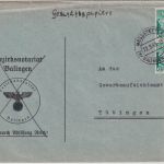FZ/Württ. - 2x8 Pfg. 2. Ausgabe Geschäftspapiere Messstetten - Tübingen 22.9.48