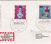 BRD - Duisburg Ikibu'72 SST + Sonder-R-Zettel Einschreibebrief 13.11.72