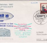 BRD - Duisburg Luftschiff Schwab Deutschlandfahrt Sonderkuvert Ausfallstpl. 1967