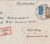 BRD - Neukirchen (Kr. Moers) Handwerbestempel Einschreibebrief 10.10.55