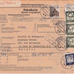 BRD - 3x2 DM Bed. Deutsche Paketkarte n. BELGIEN Essen-Kupferdreh 1.9.66
