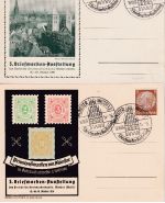 DR - Münster (Westf) 1936 SST 3. Briefmarken-Ausstellung auf 2 Sonderkarten