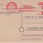 BRD - Bad Oeynhausen 17.10.52 10 Pfg. AFS "Medizinaluntersuchungsstelle" Karte