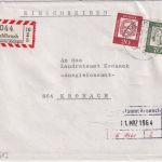 BRD - Dahlbruch ü. Kreuztal Poststelle I Einschreibebrief n. Kronach 10.3.64