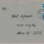 FZ/Württ. - 2x15 Pfg. 2. Ausgabe Brief n. USA Rosenfeld - Moline 5.5.49