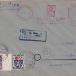 FZ/Württ. - 1. Ausgabe/Wappen/45 Pfg. AFS Mischfrankatur Einschreibebrief 5.5.48