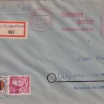 FZ/Württ. - 1. Ausgabe/Wappen/34 Pfg AFS Mischfrankatur Einschreibebrief 19.4.48