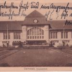 Hessen - Darmstadt Hauptbahnhof sw-AK gelaufen 1914
