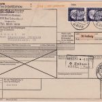 BRD - 3x2 DM Heinemann Paketkarte i.d. SCHWEIZ Langenseifen - Winterthur 1972